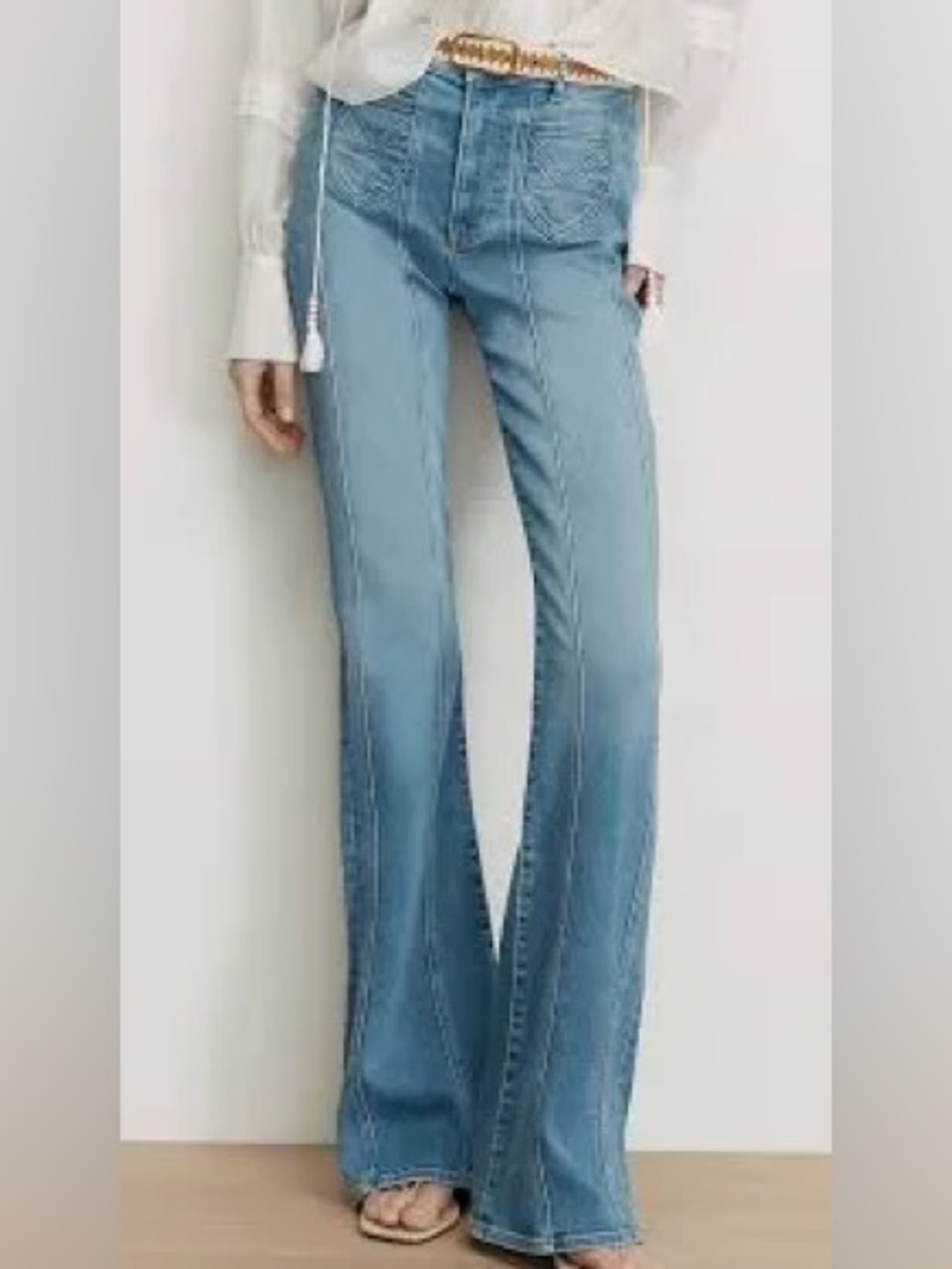 Veronica Beard Beverly Skinny Flare High Rise Slit Jeans Size 28